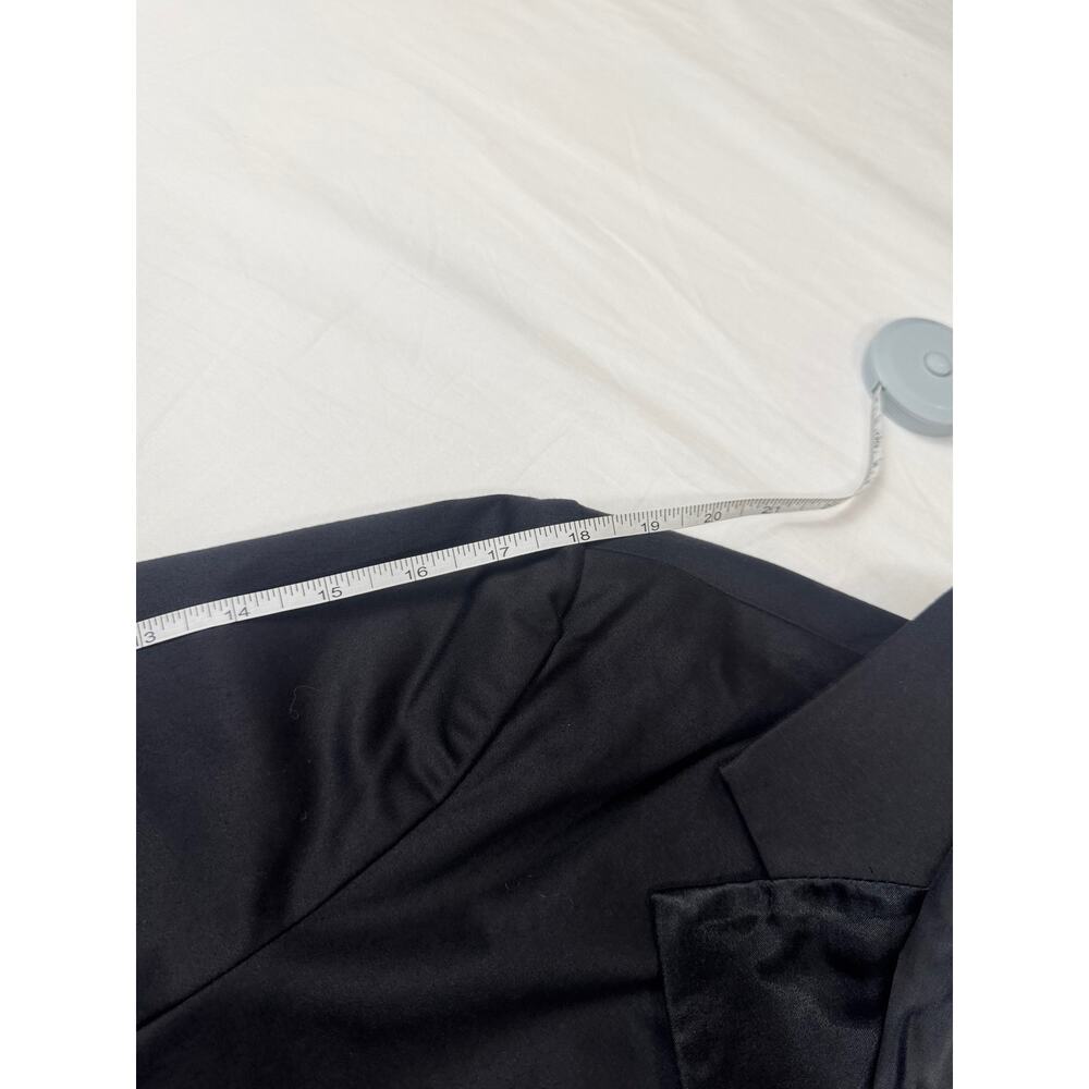 Avenue Montaigne Black Satin Lapel Blazer Women’s Size 5 Tailored Jacket Junior - Picture 6 of 13